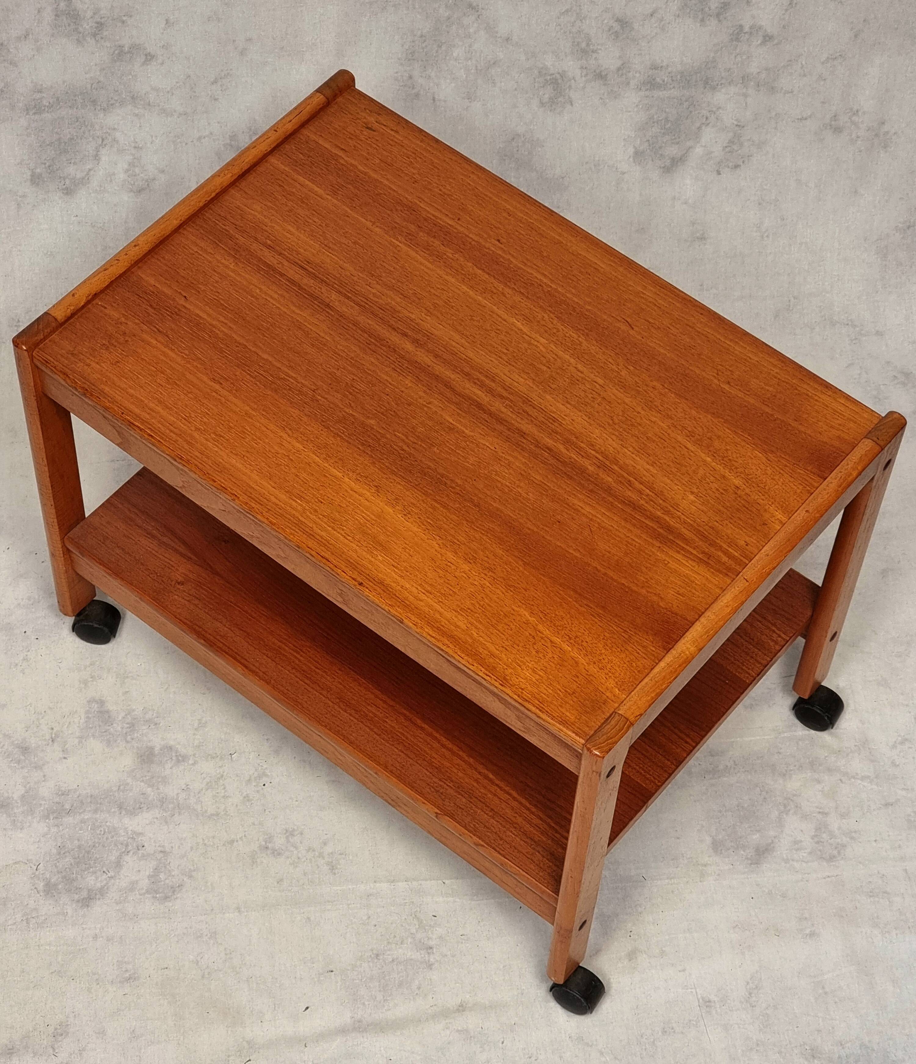 Vintage Scandinavian Rolling Trolley - BRDR Furbo, Spøttrup - Teak - Ca 1960