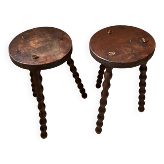 Pair of tripod stools