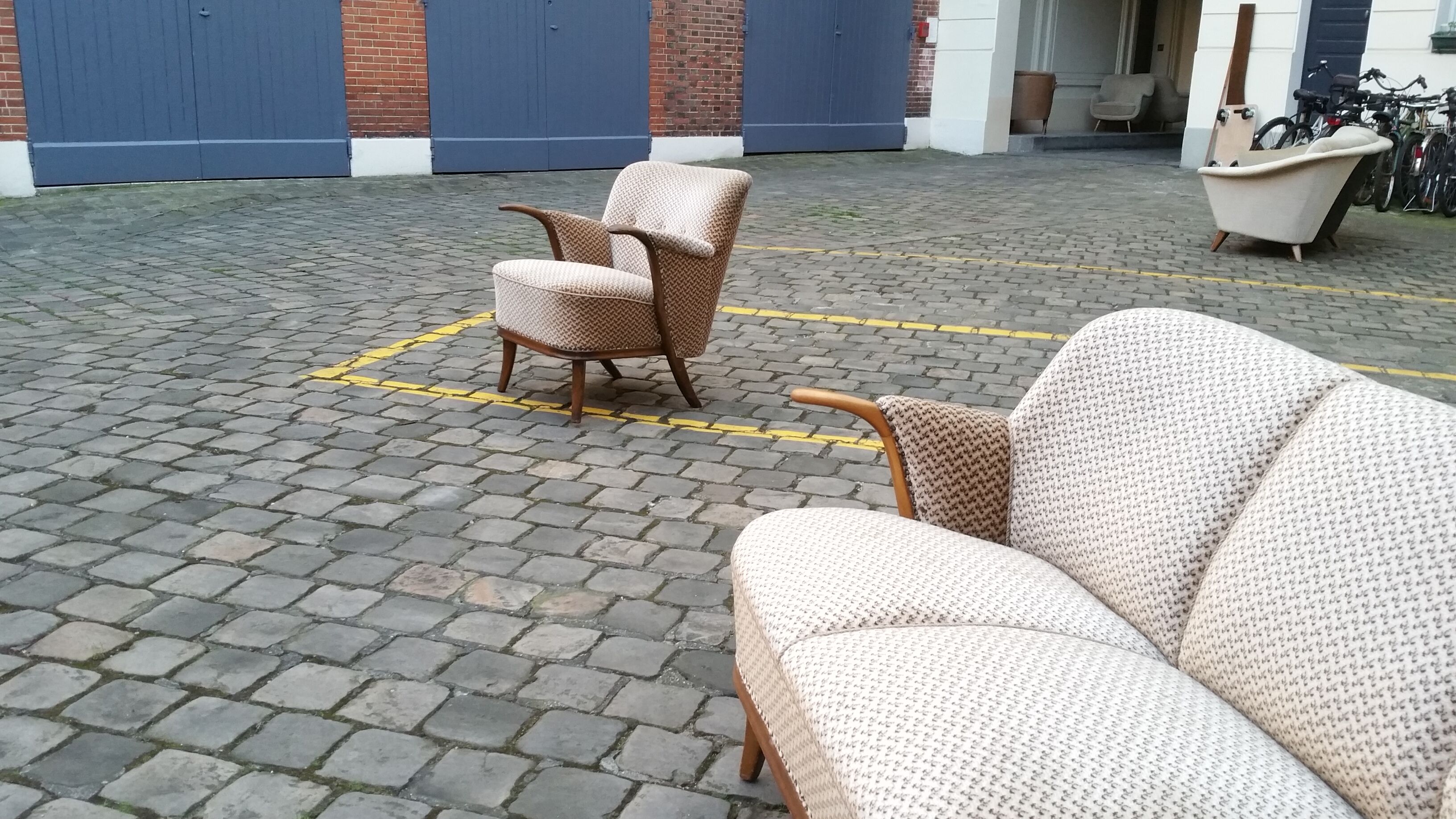 Lot of 2 armchairs sculptural 50 60 years