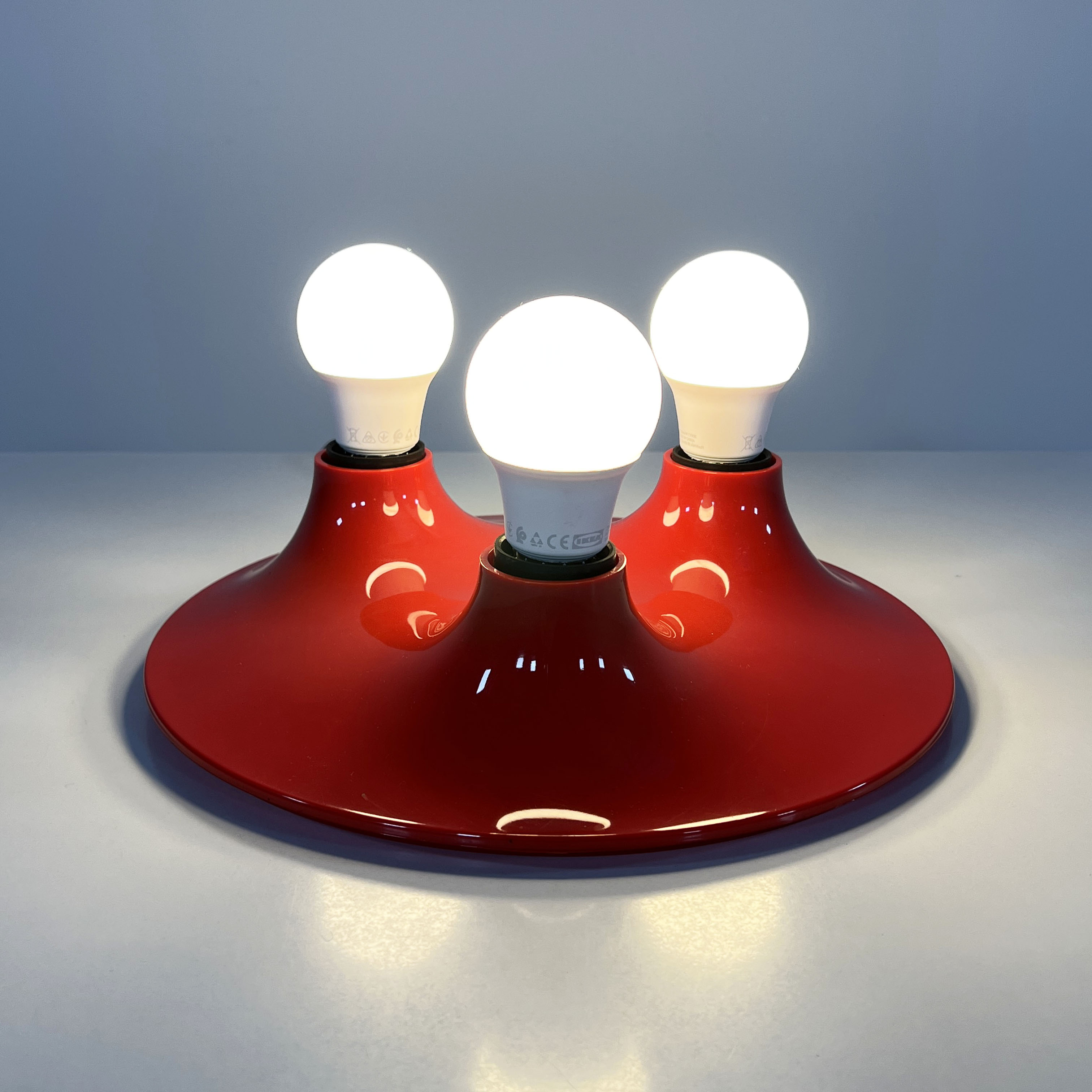 Red Triteti wall lamp by Vico Magistretti for Artemide, 1960