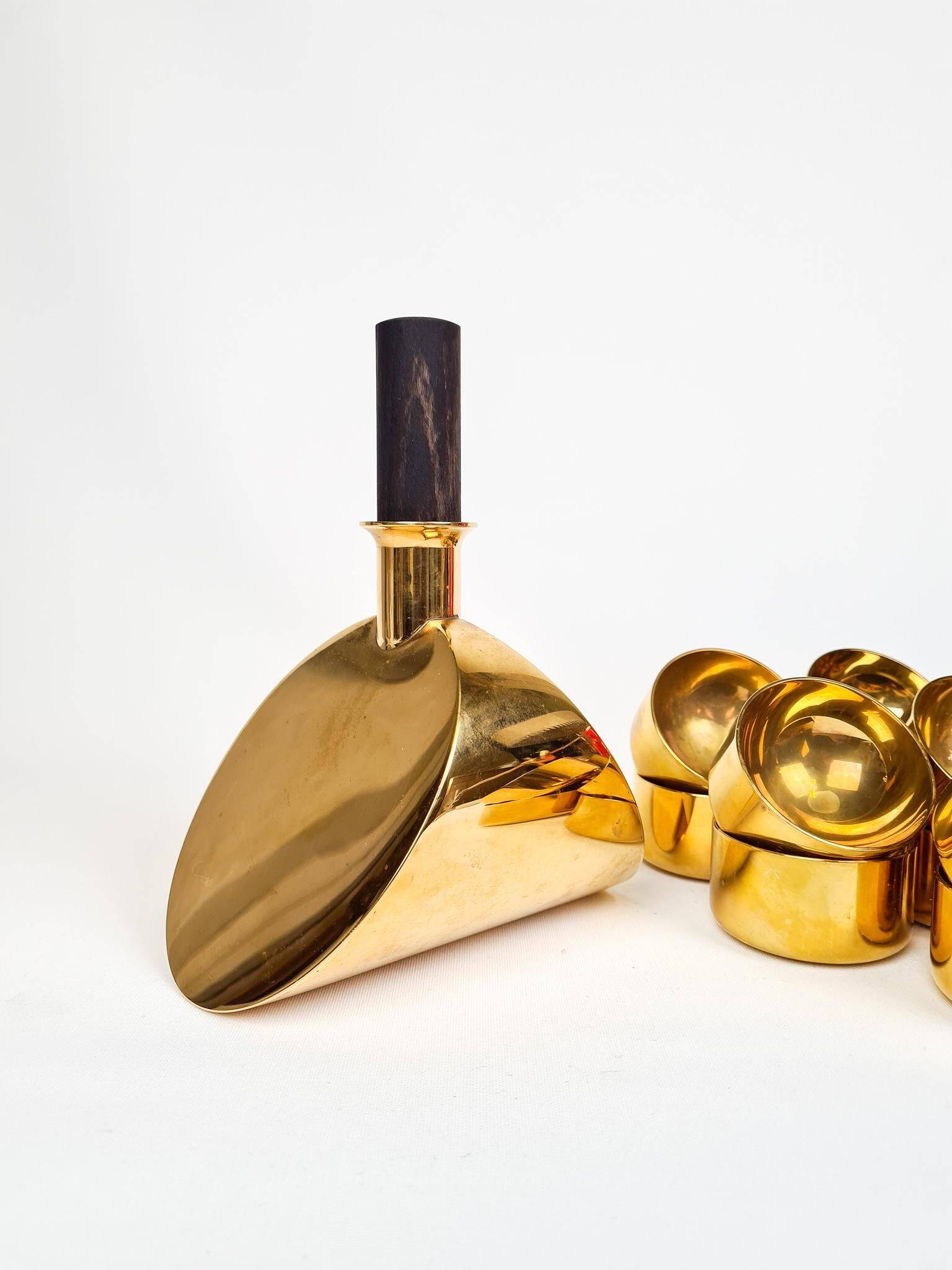 Carafe et bols en laiton Pierre Forsell Skultuna, Suède, années 1970
