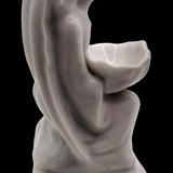 Bénitier religieux en biscuit/porcelaine représentant un ange