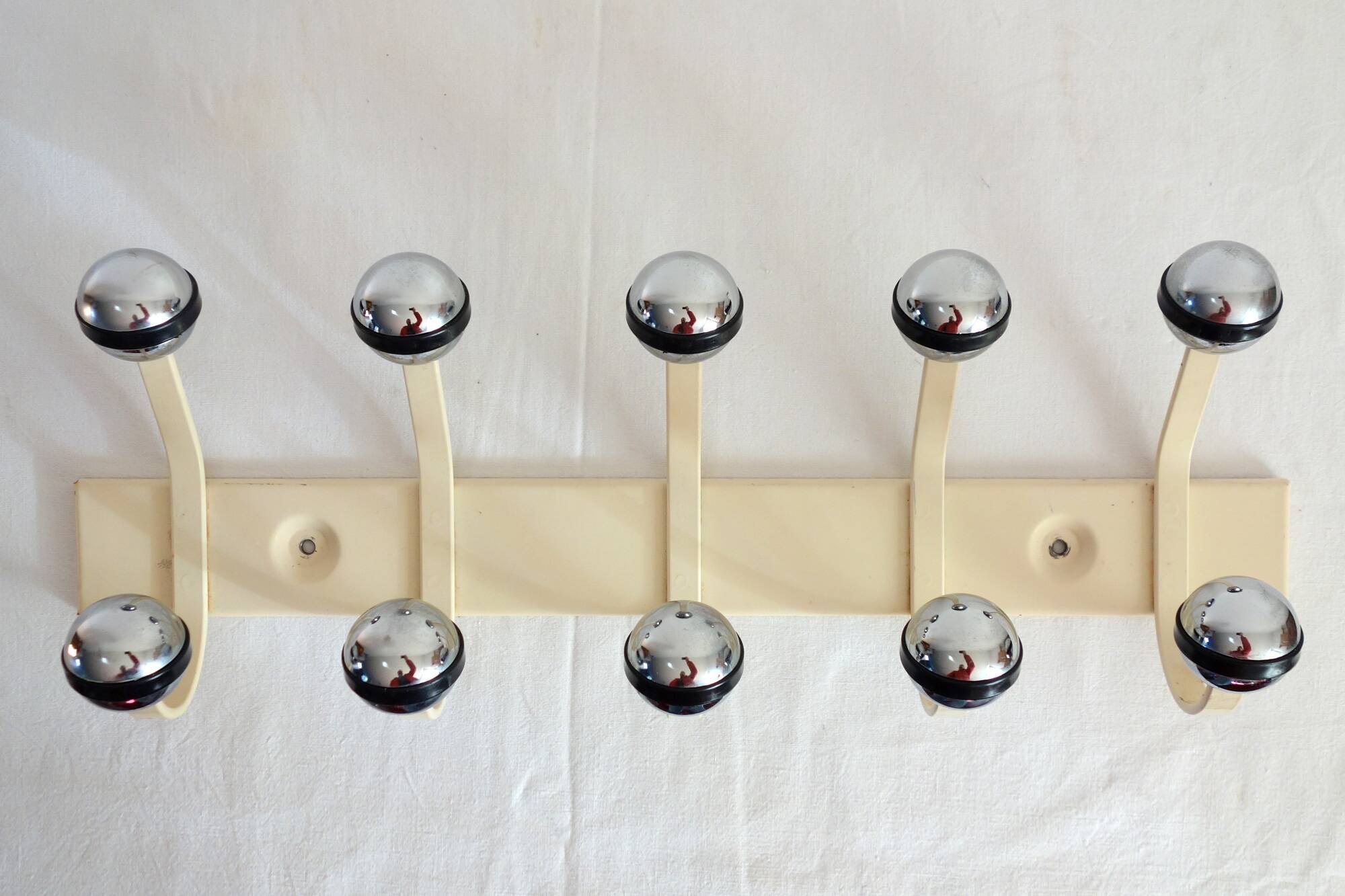 Wall coat rack 10 balls metal and vintage chrome