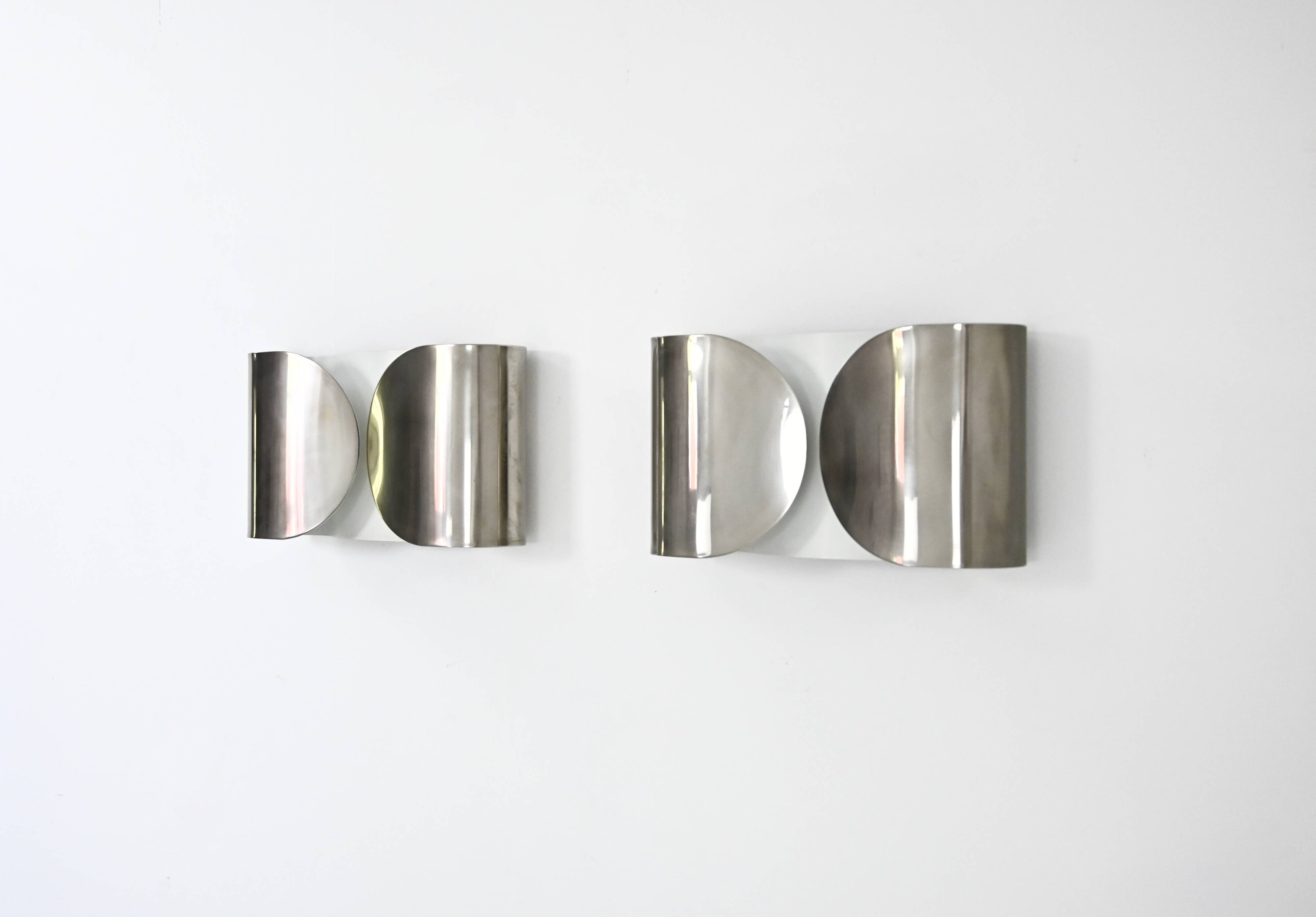 2 "Foglio" wall lights by Tobia & Afra Scarpa for Flos, 1960s.