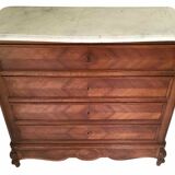 1940 chest of drawers inlaid wood and marble