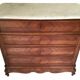 Commode 1940 bois marqueté et marbre