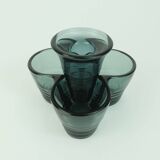Mid century vase with candlestick kurt radtke wmf 1958 tourmaline-colored crystal glass