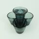 Vase du milieu du siècle avec bougeoir Kurt Radtke WMF 1958 en cristal de couleur tourmaline