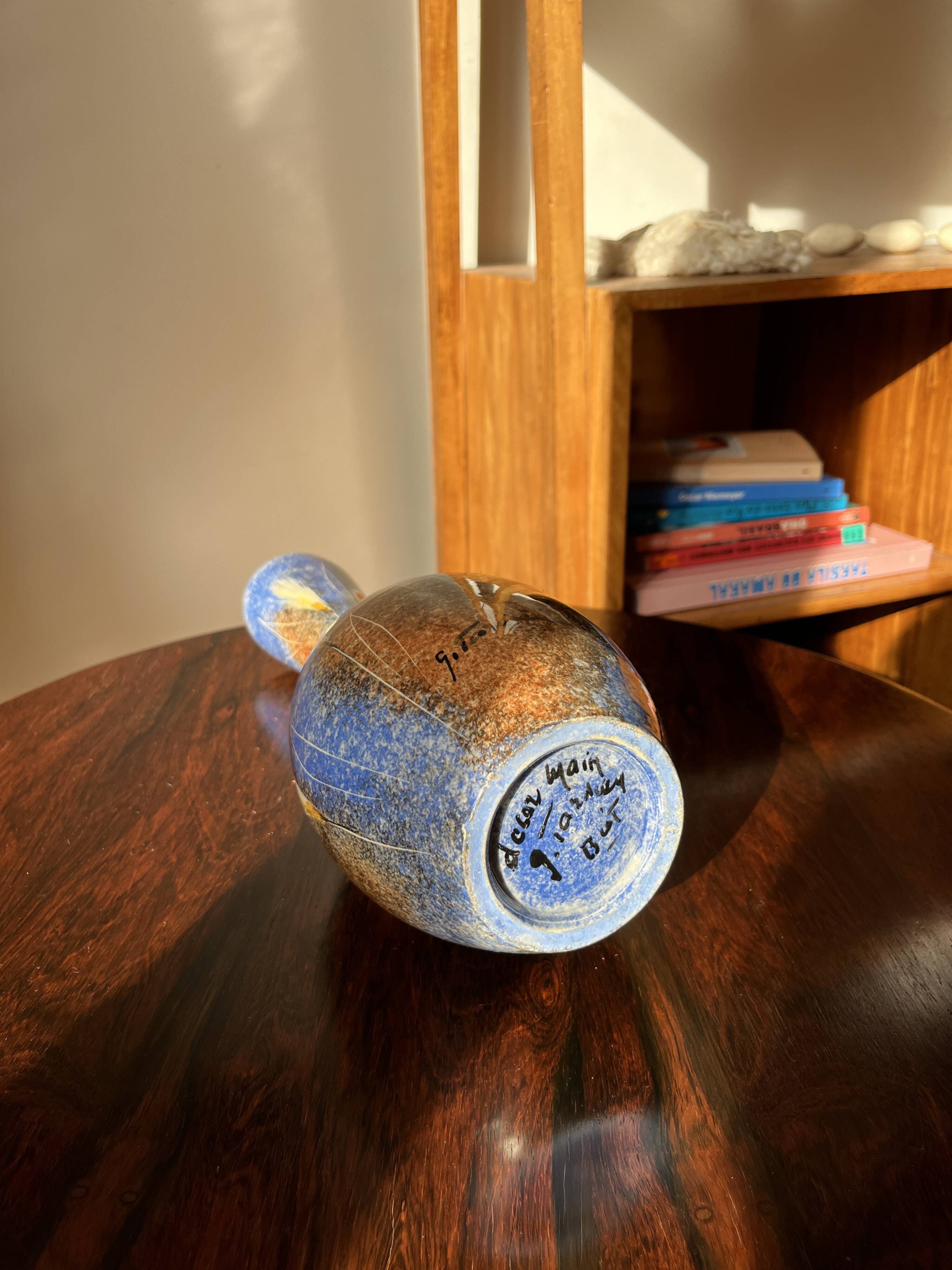 Vintage Biot vase from the 1950s/60s, signed by Georges Tardieu