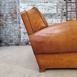 Pair of leather club chairs