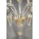 Luxury Italian Clear and Gold-Leaf Wall Sconce R With Flowers and Leaves Mu