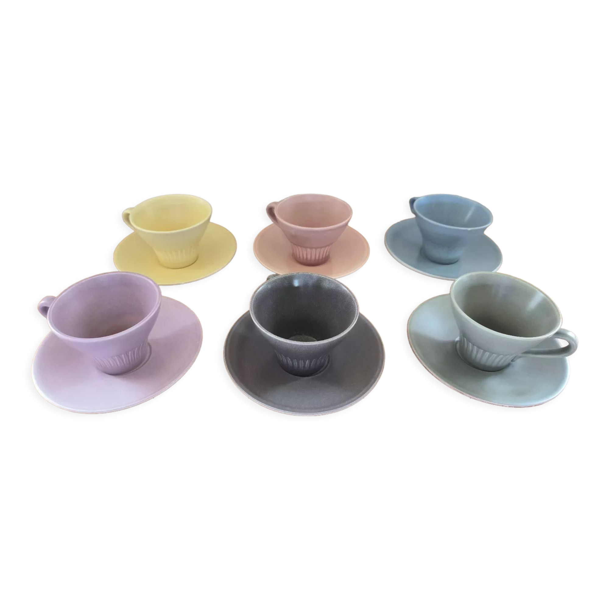 Tasses café tons pastels
