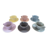 Tasses café tons pastels