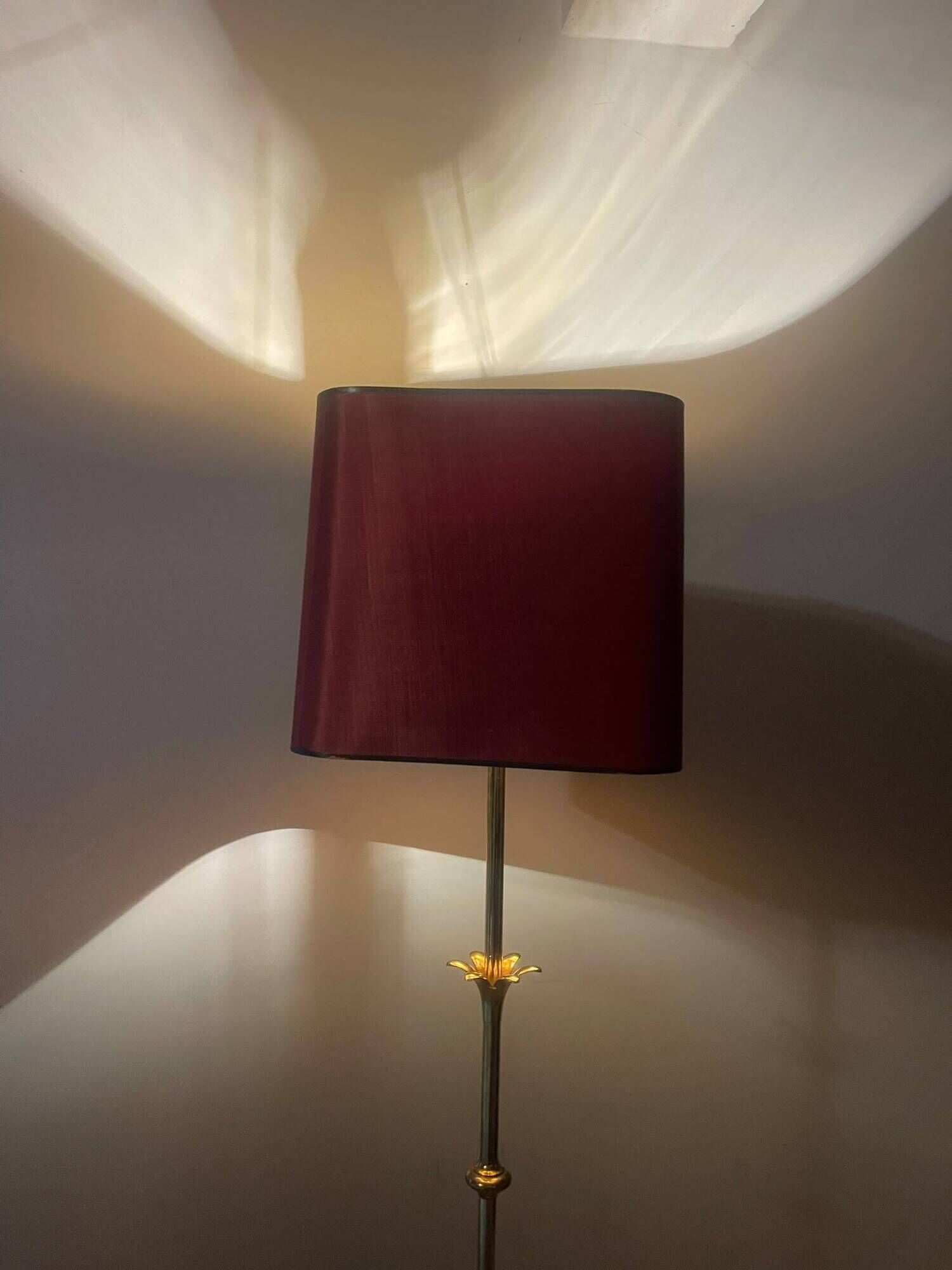 Exceptional French Hollywood Regency Brass Floor Lamp