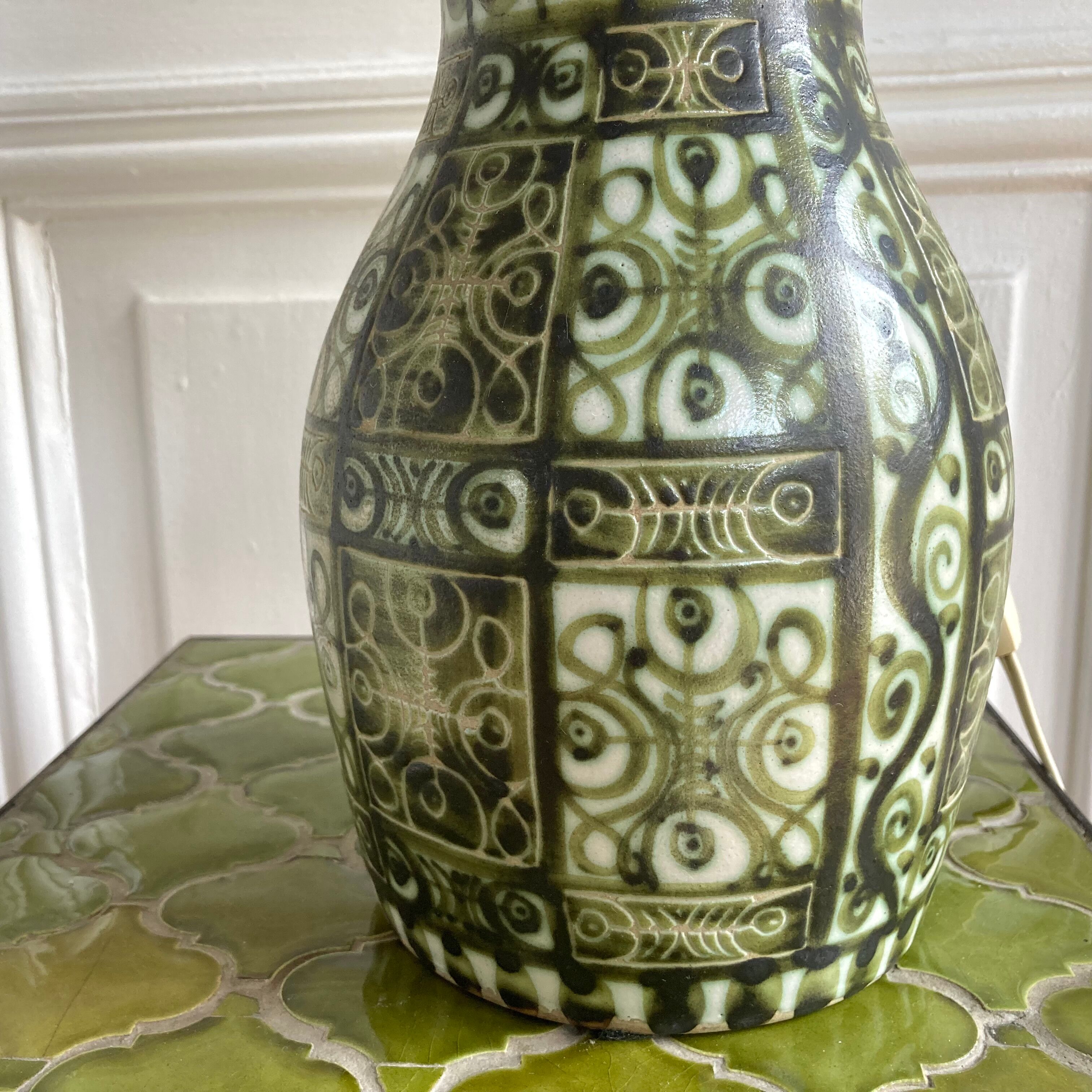 Ceramic lamp signed André Horellou 1960 Keraluc