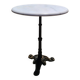 Parisian bistro pedestal table in marble and cast iron
