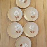 6 assiettes à dessert St-Amand modèle "Automne"