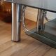 Table basse en verre fumé et pieds chromés années 70
