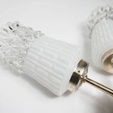 Pair of brass and glass wall lights 1960