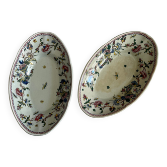 Oval dishes earthenware Gien decoration Horn of Abundance