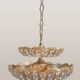 Hollywood Regency brass and crystal chandelier by Peris Andreu, 1970s.
