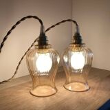 Paire de baladeuses opalines vintage