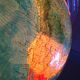 Globe in bright relief Rico Italy vintage 60s-70s