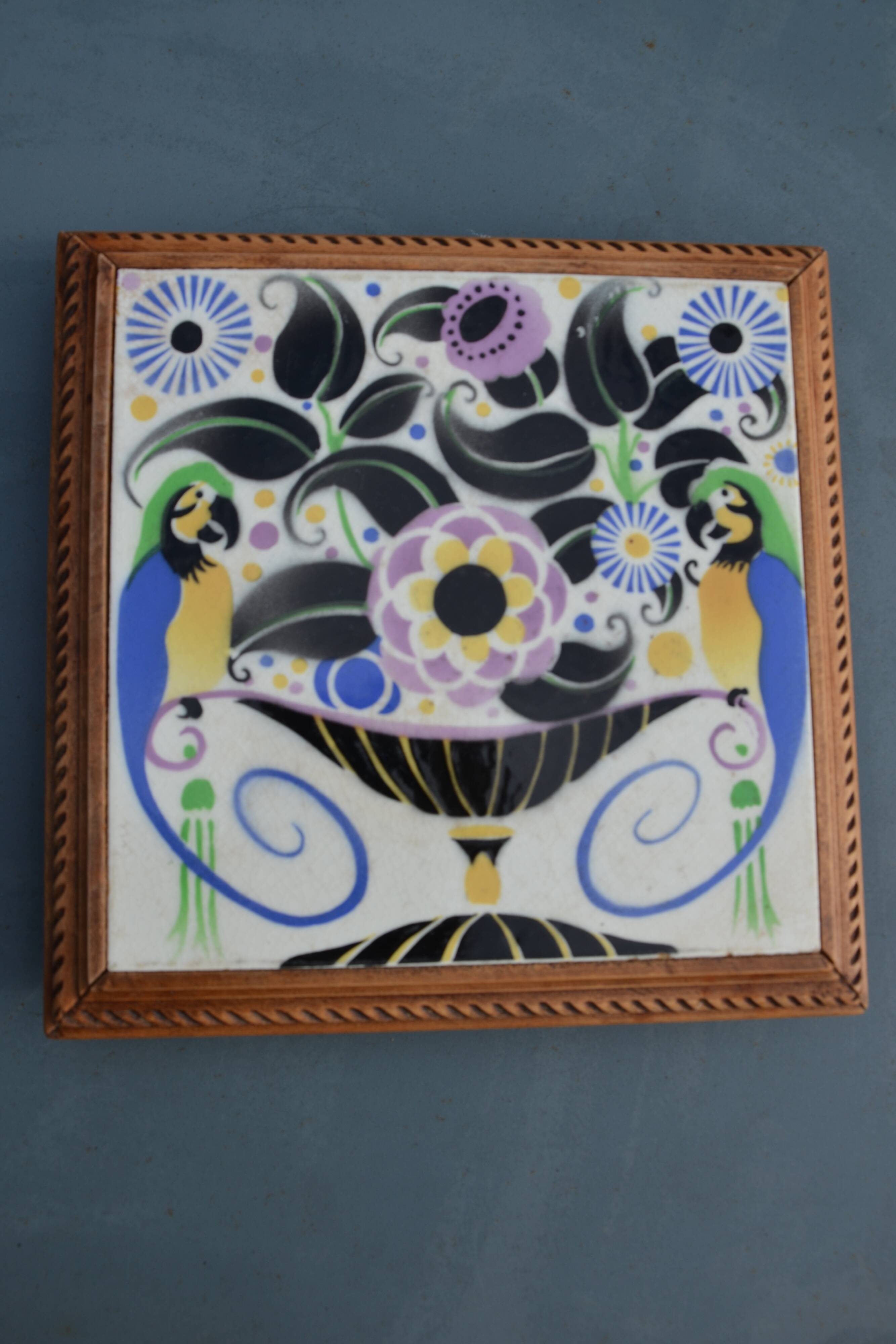Art Deco earthenware trivet