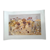 Les champs - hand-signed numbered lithograph - max savy - 48/100