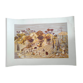 Les champs - hand-signed numbered lithograph - max savy - 48/100
