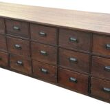Large antique 1900 shop counter in solid oak