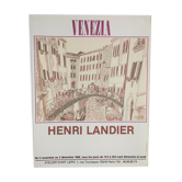 Affiche originale exposition Venezia Henri Landier Paris 1988