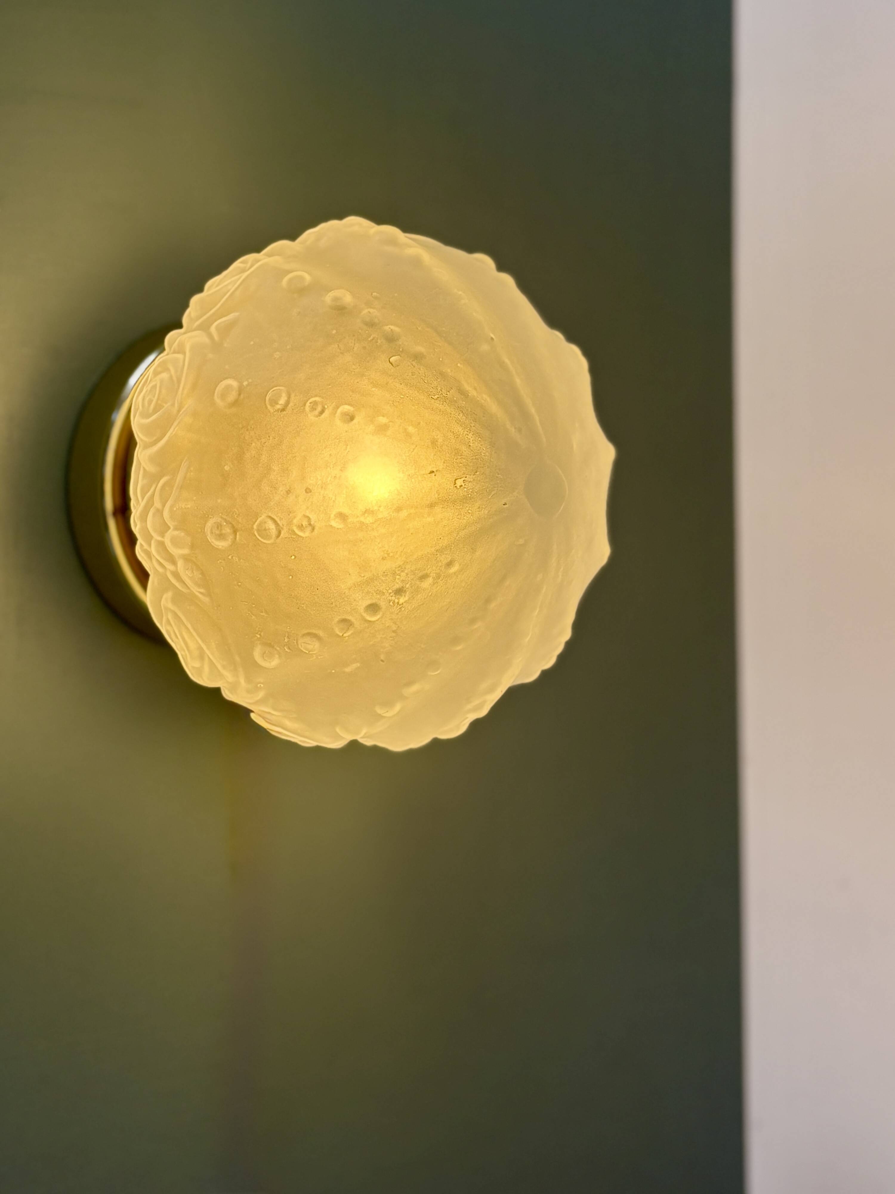 Vintage Art Deco frosted glass globe wall/ceiling light.