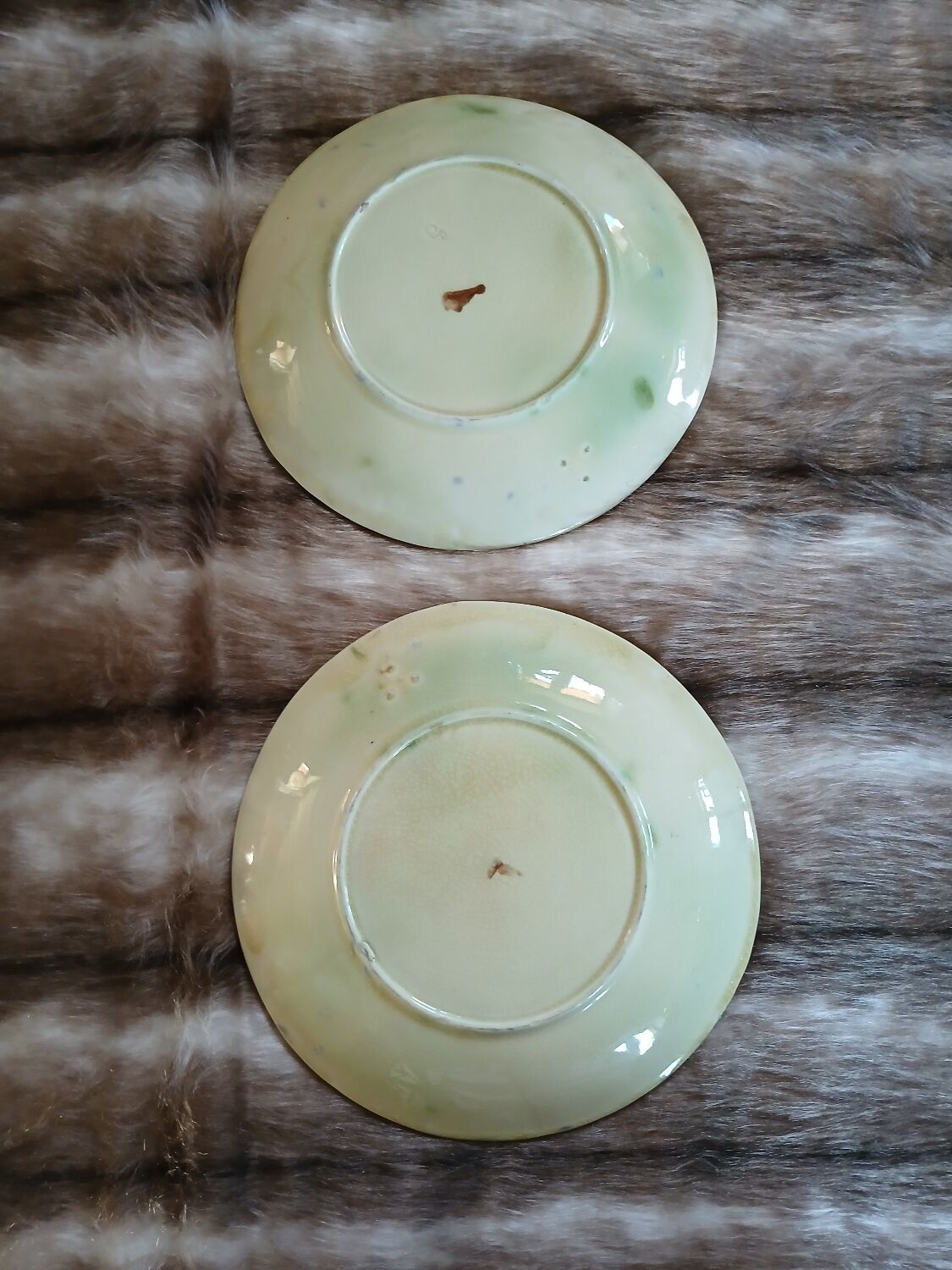 2 antique slipware plates