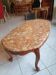 Coffee table in cherry wood with a marble top.