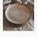 Set of stoneware dessert plates