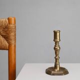Antique French early 17th century haute epoque copper candlestick