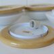 Set of 3 vintage sconces wood glass minimalist wall lamps flush mount light