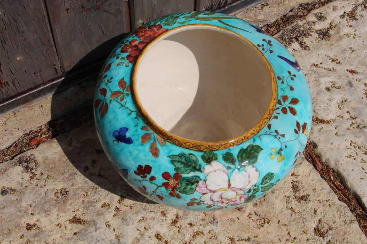 cache pot de Edmond Lachenal art nouveau