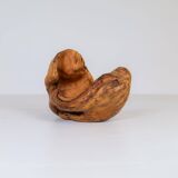 Organic birch wood bowl of Swedish folk art, from the 1960s.