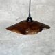 Small pendant light in corrugated teak leaf (Small D:30 H:20)
