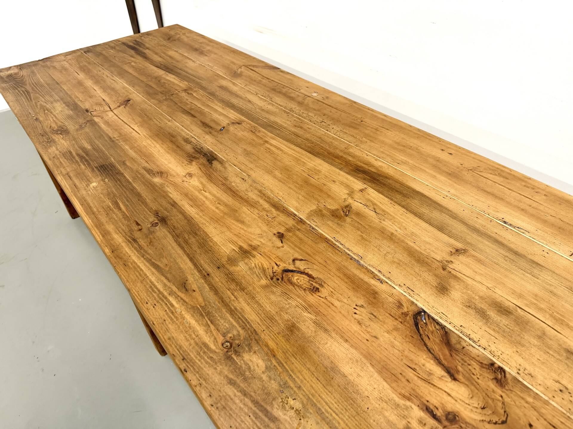 Table de Ferme "Meuble de Métier" en Pin – 8 Tiroirs (L221 cm)