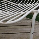 1960s Mid-century White Metal Garden Chair