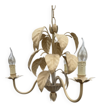 Lustre style florentin feuilles de tabac années 70