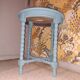 1950s repainted 4 legged solid wood round coffee table