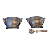 Pair of silver metal Orbrille salerons