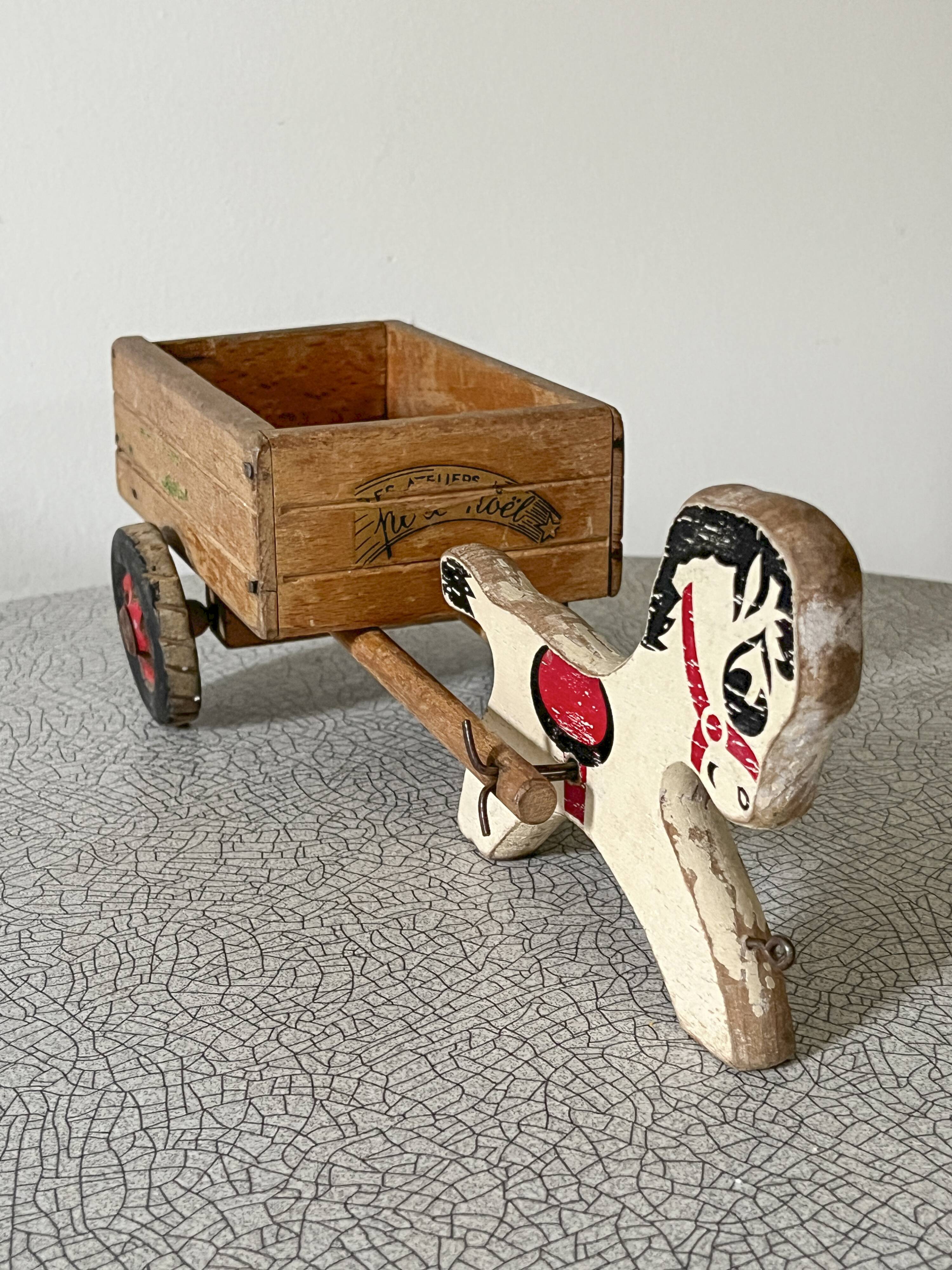 Pull-along toy, "SANTA'S WORKSHOPS", antique toy