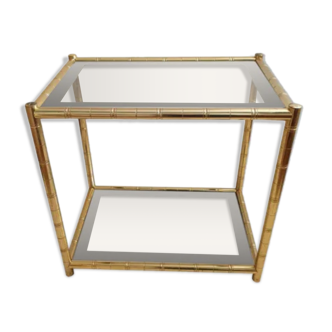 Bamboo-style golden side table
