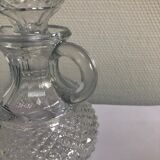 Chiseled glass pitcher