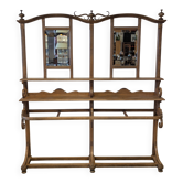 Large Art Nouveau coat rack in curved wood, around 1900.
